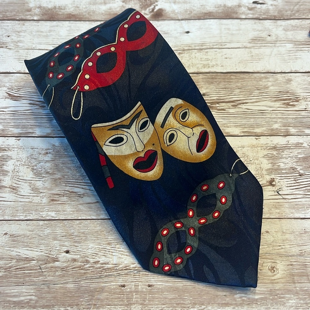 🎉HP🎉 🌻 100% Silk VTG Theatre Mask Steven Harris Tie